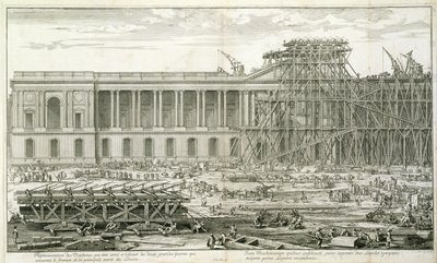 Building of the Main Entrance of the Louvre, Paris by Sebastien I Le Clerc